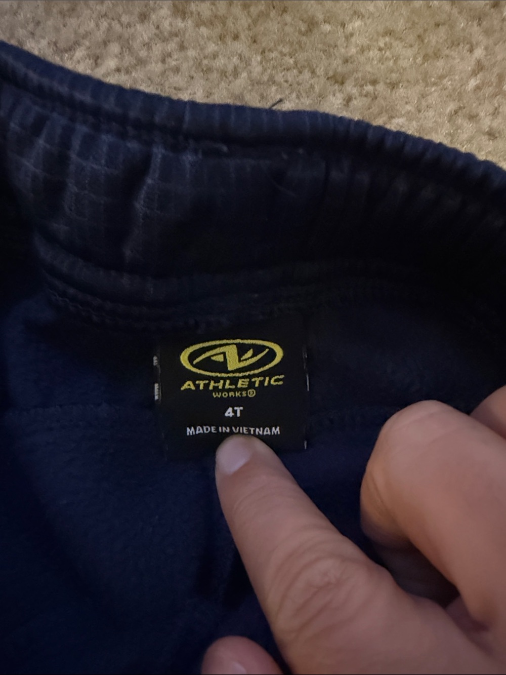 Athletic Works Navy Blue Hoodie & Pants Set with Light Blue Accents - Picture 2 of 4